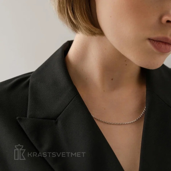 Цепь из серебра 925, плетение «Гурмета»